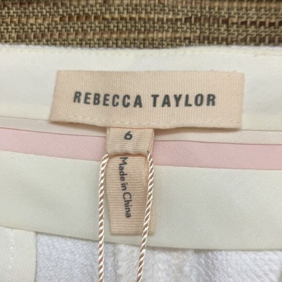 NWT Rebecca Taylor white textured pants - Picture 5 of 8